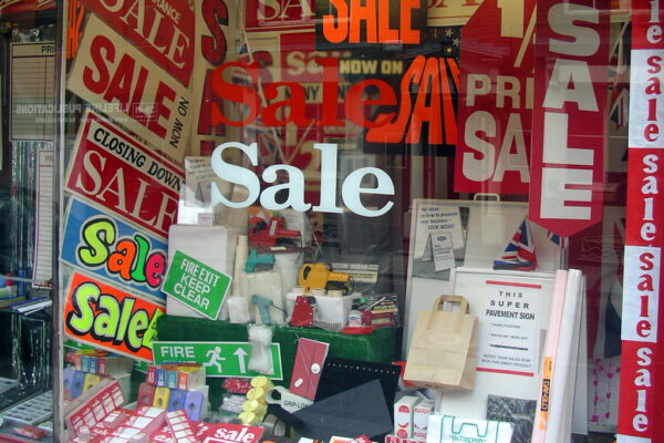 Sale In A Sale Shop Selling Sale Signs