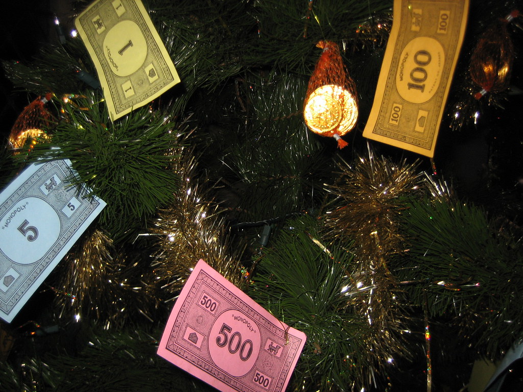 Monopoly money at Christmas